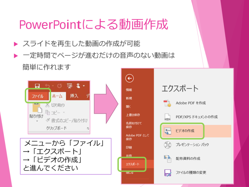 Powerpointによる動画作成簡易マニュアル Knowledge